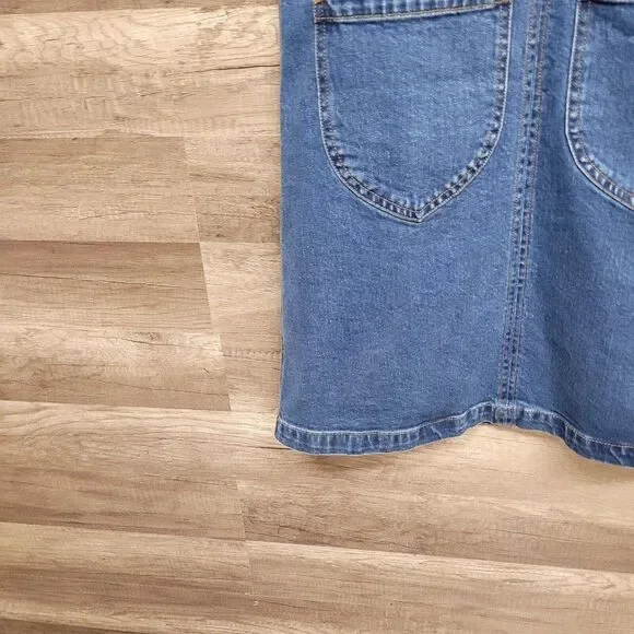 Frank and Oak Pinafore Denim Overall‎ Jean Dress Blue Pockets Womens Size… - Picture 9 of 14